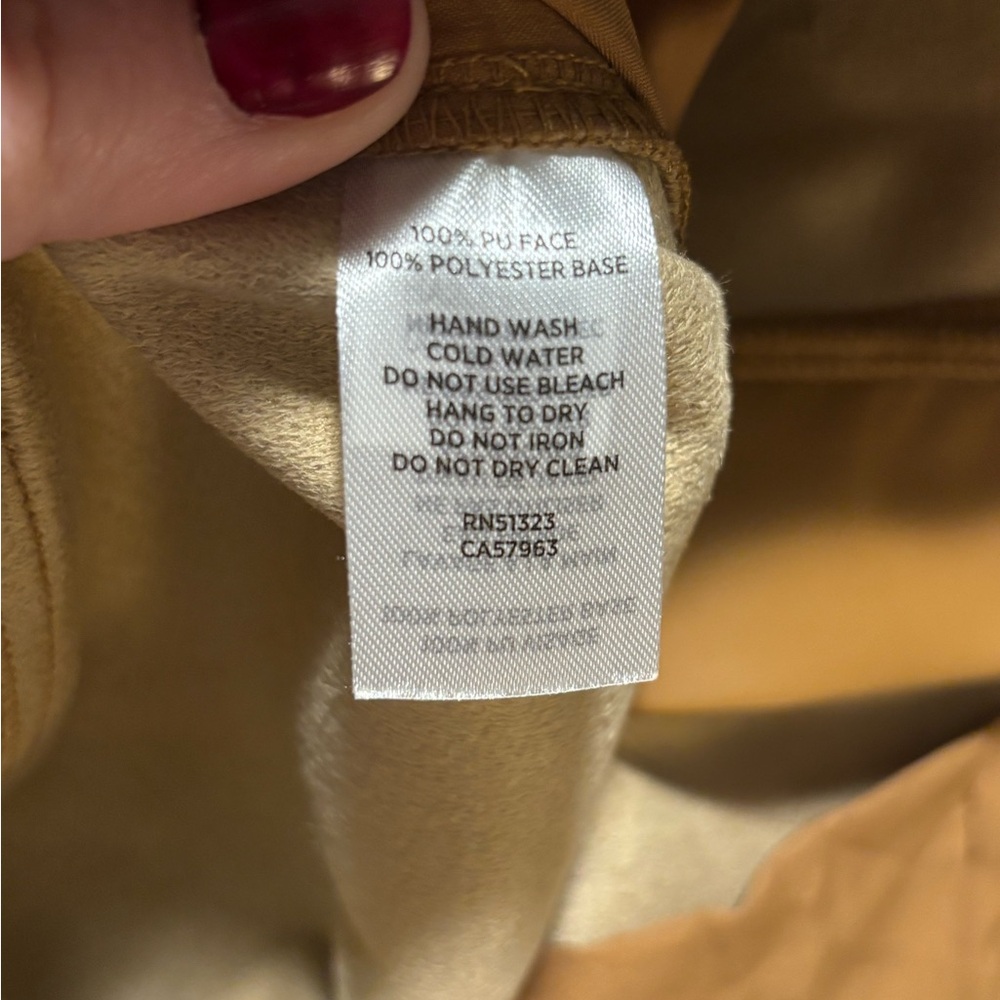 HALOGEN Tan Beige Faux Leather Trousers Womens Size 12 - Picture 5 of 9